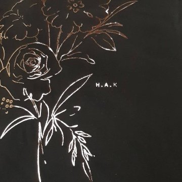 H.A.K 「エッジフローラ箔プリントTシャツ」0-1の画像