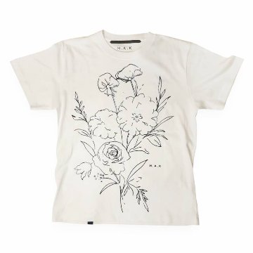H.A.K 「エッジフローラ箔プリントTシャツ」0-1の画像