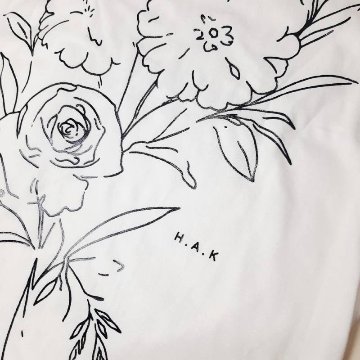 H.A.K 「エッジフローラ箔プリントTシャツ」0-1の画像