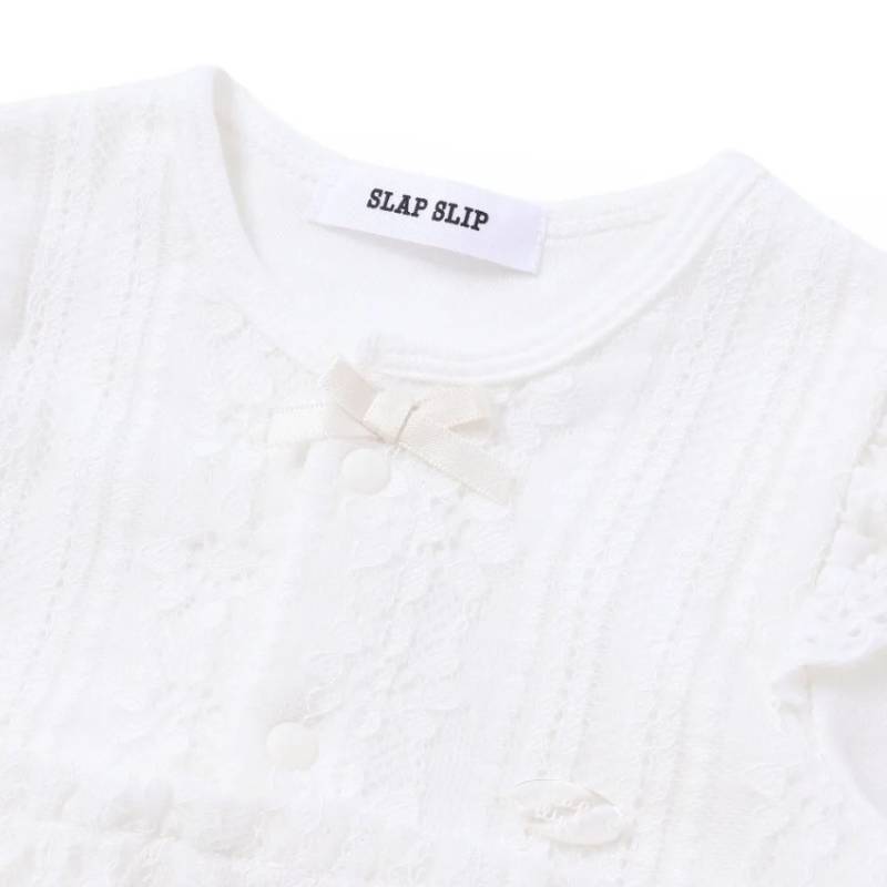 SLAP SLIP baby (スラップスリップ) 「 レース切り替え２WAYロンパース＋帽子セット」(50-70cm)  メール便対応可の画像