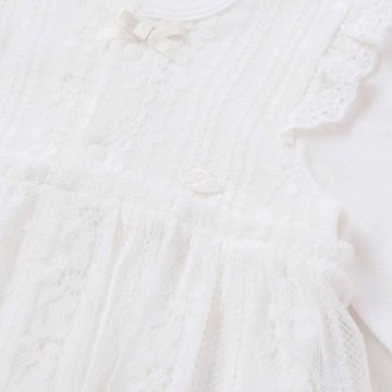 SLAP SLIP baby (スラップスリップ) 「 レース切り替え２WAYロンパース＋帽子セット」(50-70cm)  メール便対応可の画像
