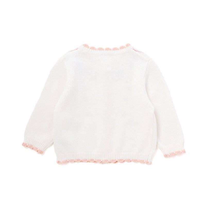 SLAP SLIP baby (スラップスリップ) 「 フラワー刺繍コットンニットカーディガン」(70-80cm)  メール便対応可の画像