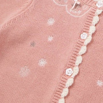 SLAP SLIP baby (スラップスリップ) 「 フラワー刺繍コットンニットカーディガン」(70-80cm)  メール便対応可の画像