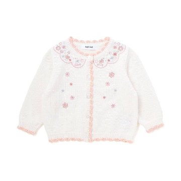 SLAP SLIP baby (スラップスリップ) 「 フラワー刺繍コットンニットカーディガン」(70-80cm)  メール便対応可の画像