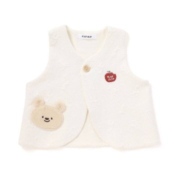 SLAP SLIP baby (スラップスリップ) 「 くまちゃんフェイスモチーフキルティングベスト」(70-80cm)  メール便対応可の画像