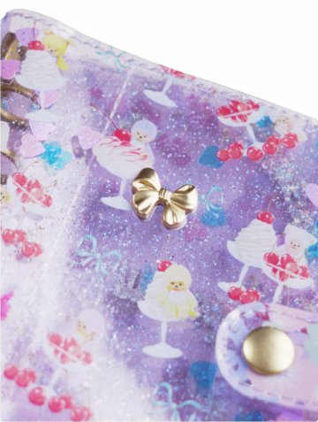 fafa 「LUNAROSE 【モンチッチコラボ】スパンコール入り クリアラメ ミニサイズバインダーポーチ」(F) 【メール便送料198円対応可】の画像