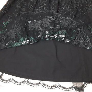 SUPER HAKKA「花舞う森辺刺繍チュールレース×コットンタイプライターギャザースカート」 Fの画像