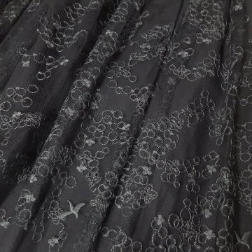 SUPER HAKKA「花舞う森辺刺繍チュールレース×コットンタイプライターギャザースカート」 Fの画像