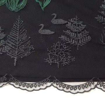 SUPER HAKKA「花舞う森辺刺繍チュールレース×天竺×コットンタイプライターブラウス」 Fの画像