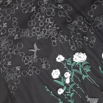 SUPER HAKKA「花舞う森辺刺繍チュールレース×天竺×コットンタイプライターブラウス」 Fの画像