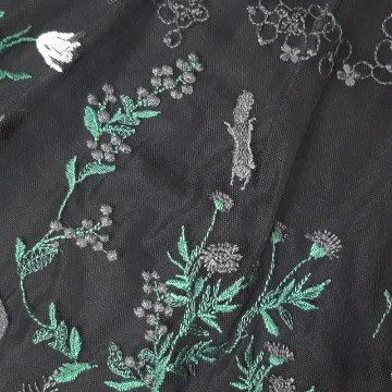 SUPER HAKKA「花舞う森辺刺繍チュールレース×天竺×コットンタイプライターブラウス」 Fの画像