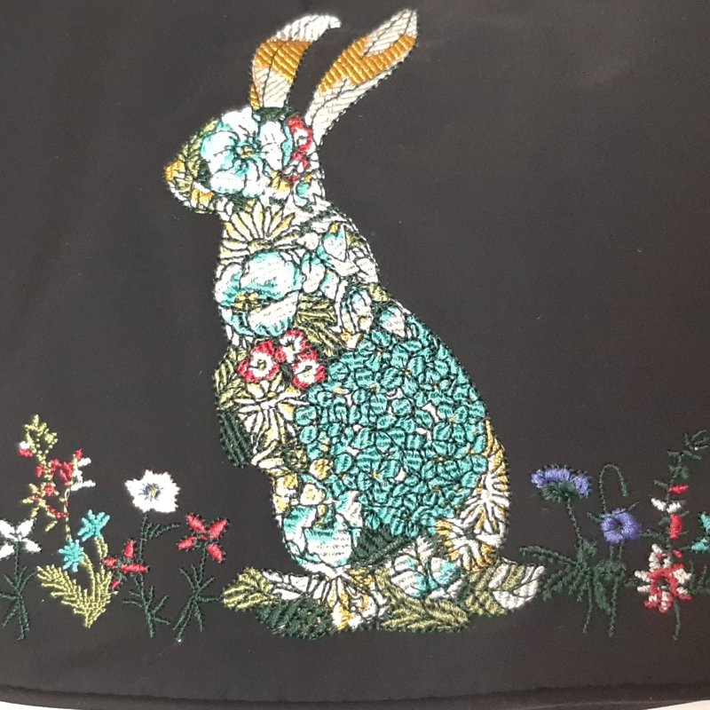 SUPER HAKKA glanta「かくれんぼうさぎ刺繍2WAYソフトショルダーバッグ」Fの画像
