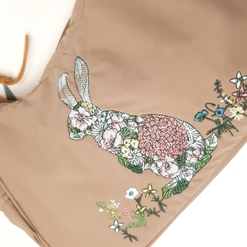 SUPER HAKKA glanta「かくれんぼうさぎ刺繍2WAYソフトショルダーバッグ」Fの画像