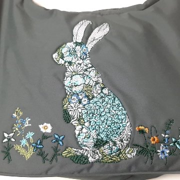 SUPER HAKKA glanta「かくれんぼうさぎ刺繍2WAYソフトショルダーバッグ」Fの画像