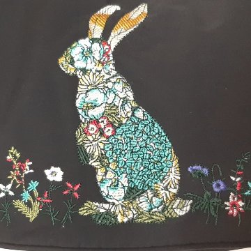 SUPER HAKKA glanta「かくれんぼうさぎ刺繍2WAYソフトショルダーバッグ」Fの画像
