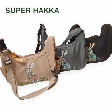 SUPER HAKKA glanta「かくれんぼうさぎ刺繍2WAYソフトショルダーバッグ」Fの画像