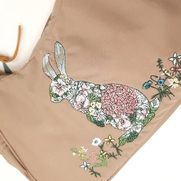 SUPER HAKKA glanta「かくれんぼうさぎ刺繍2WAYソフトショルダーバッグ」Fの画像
