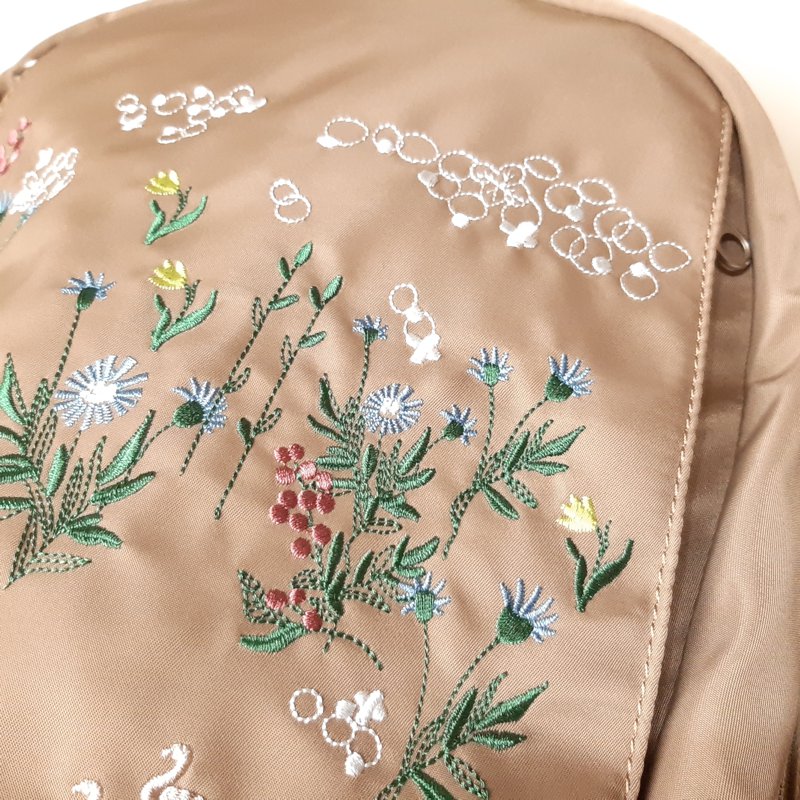 SUPER HAKKA glanta「花舞う森辺刺繍ラウンドリュック」Fの画像