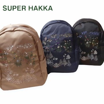 SUPER HAKKA glanta「花舞う森辺刺繍ラウンドリュック」Fの画像