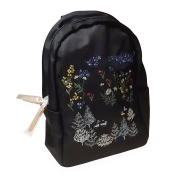 SUPER HAKKA glanta「花舞う森辺刺繍ラウンドリュック」Fの画像