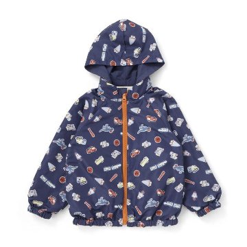 SLAP SLIP(スラップスリップ) 「フード付き恐竜＆乗り物刺繍タフタリバーシブルラグランジャケットboys」(80-130cm) の画像