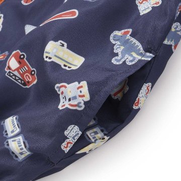 SLAP SLIP(スラップスリップ) 「フード付き恐竜＆乗り物刺繍タフタリバーシブルラグランジャケットboys」(80-130cm) の画像