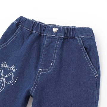 SLAP SLIP(スラップスリップ) 「リボン刺繍＆バックリボンストレッチデニムパンツ」(100-130cm) 【メール便送料198円対応】の画像