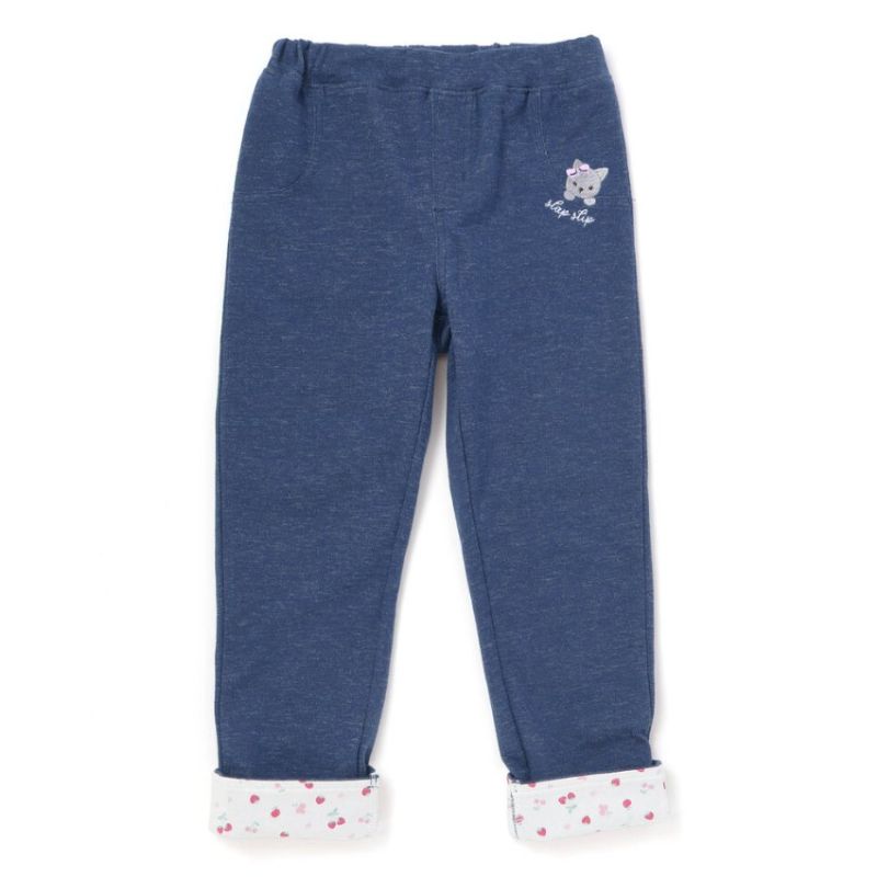 SLAP SLIP(スラップスリップ) 「裏柄折り返し裾ストレッチカットソーパンツ」(80-120cm) 【メール便送料198円対応】の画像