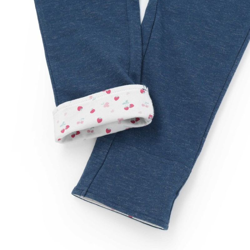SLAP SLIP(スラップスリップ) 「裏柄折り返し裾ストレッチカットソーパンツ」(80-120cm) 【メール便送料198円対応】の画像