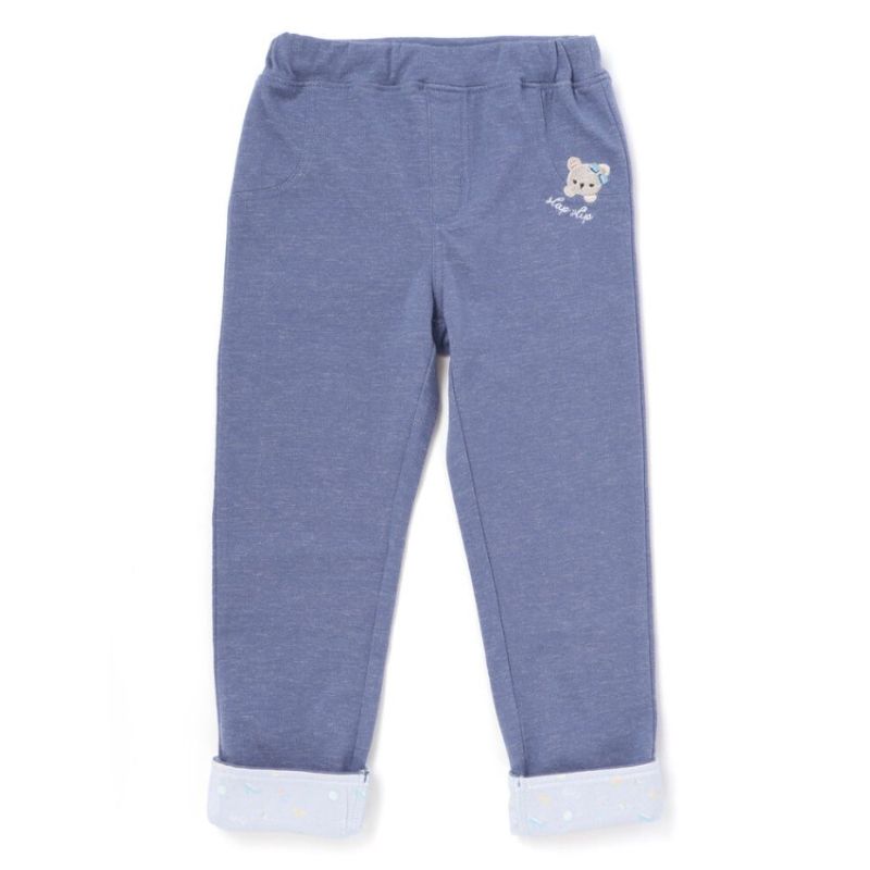 SLAP SLIP(スラップスリップ) 「裏柄折り返し裾ストレッチカットソーパンツ」(80-120cm) 【メール便送料198円対応】の画像