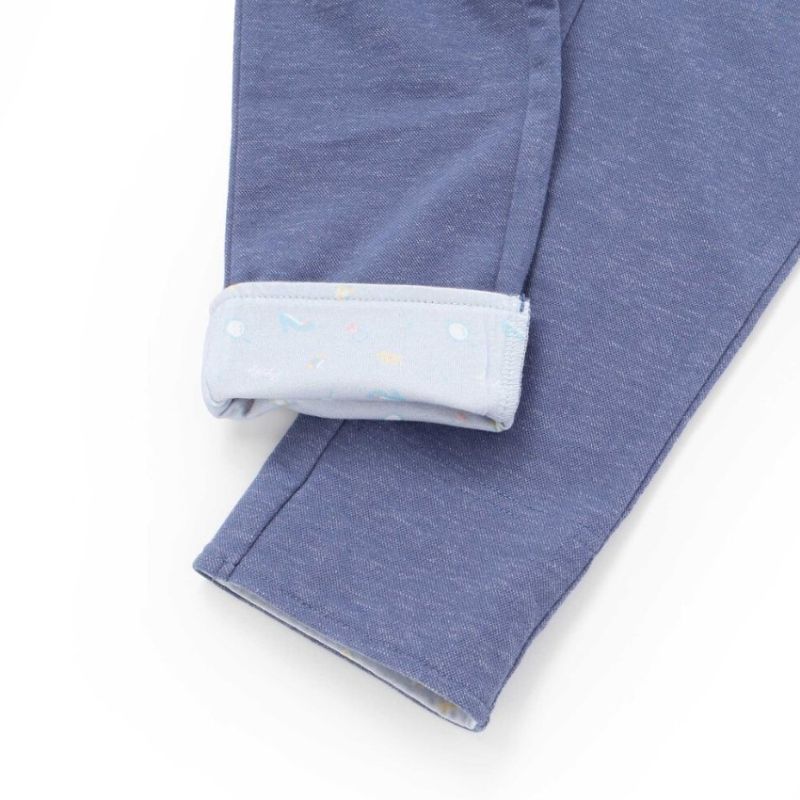 SLAP SLIP(スラップスリップ) 「裏柄折り返し裾ストレッチカットソーパンツ」(80-120cm) 【メール便送料198円対応】の画像