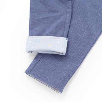 SLAP SLIP(スラップスリップ) 「裏柄折り返し裾ストレッチカットソーパンツ」(80-120cm) 【メール便送料198円対応】の画像