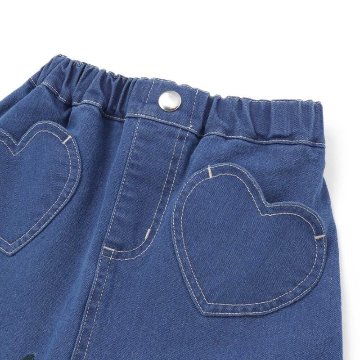 SLAP SLIP(スラップスリップ) 「ハートポケットストレッチデニムスカパン」(90-130cm) 【メール便送料198円対応】の画像