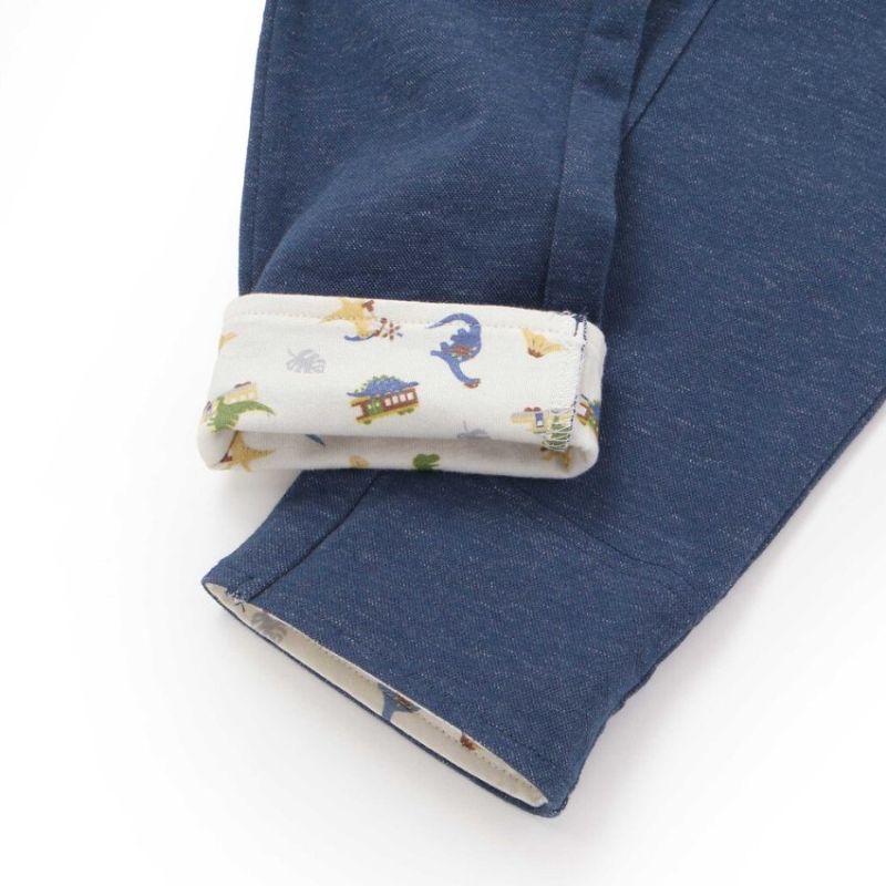 SLAP SLIP(スラップスリップ) 「裏柄折り返し裾ストレッチカットソーパンツ」(80-120cm) 【メール便送料198円対応】の画像