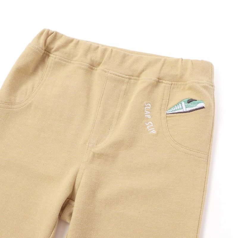 SLAP SLIP(スラップスリップ) 「裏柄折り返し裾ストレッチカットソーパンツ」(80-120cm) 【メール便送料198円対応】の画像