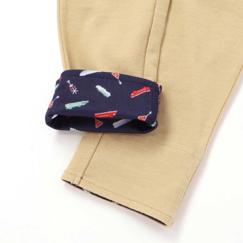 SLAP SLIP(スラップスリップ) 「裏柄折り返し裾ストレッチカットソーパンツ」(80-120cm) 【メール便送料198円対応】の画像