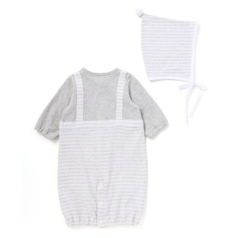 SLAP SLIP baby (スラップスリップ) 「 セットアップ風切り替え２WAYロンパース＋帽子セット」(50-70cm)  メール便対応可の画像
