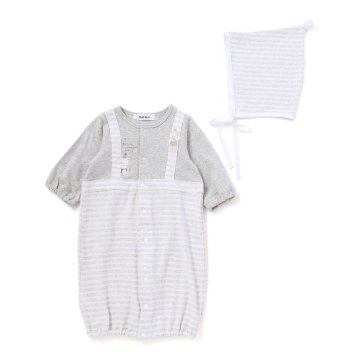 SLAP SLIP baby (スラップスリップ) 「 セットアップ風切り替え２WAYロンパース＋帽子セット」(50-70cm)  メール便対応可の画像