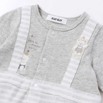 SLAP SLIP baby (スラップスリップ) 「 セットアップ風切り替え２WAYロンパース＋帽子セット」(50-70cm)  メール便対応可の画像