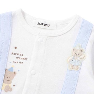 SLAP SLIP baby (スラップスリップ) 「 セットアップ風切り替え２WAYロンパース＋帽子セット」(50-70cm)  メール便対応可の画像