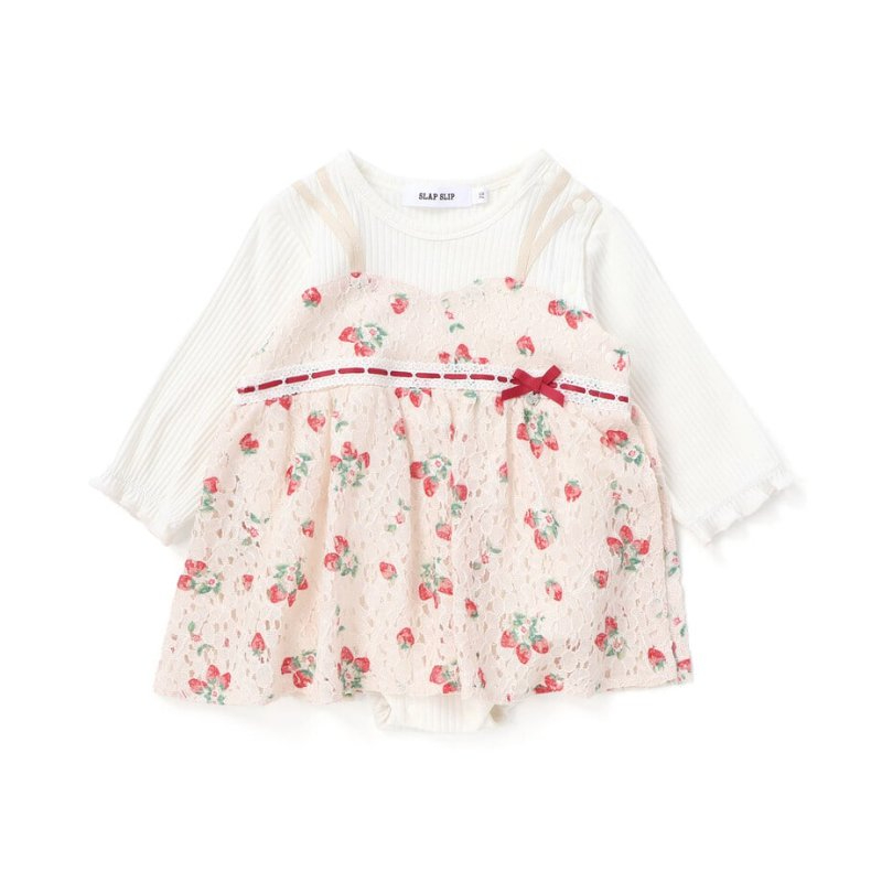SLAP SLIP baby (スラップスリップ) 「 レースキャミソールドッキング長袖ロンパース」(70-80cm)  メール便対応可の画像