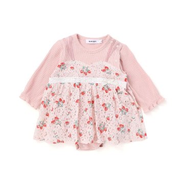 SLAP SLIP baby (スラップスリップ) 「 レースキャミソールドッキング長袖ロンパース」(70-80cm)  メール便対応可の画像