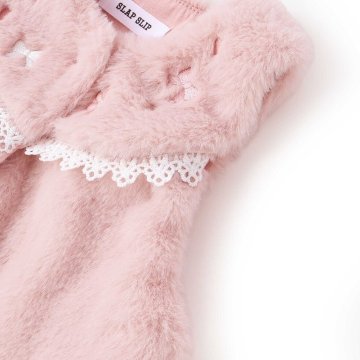 SLAP SLIP baby (スラップスリップ) 「 リボン＆フラワー刺繍ファーベスト」(70-80cm)  メール便対応可の画像
