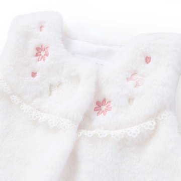SLAP SLIP baby (スラップスリップ) 「 リボン＆フラワー刺繍ファーベスト」(70-80cm)  メール便対応可の画像