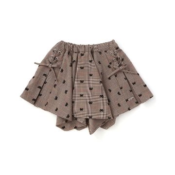 nexchic (ネクシック) 「チェック柄サイドレースアップギャザースカパン」(130-150cm) の画像