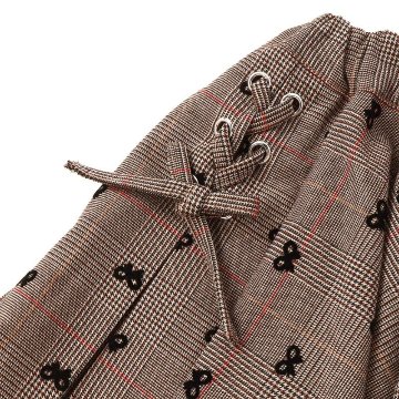 nexchic (ネクシック) 「チェック柄サイドレースアップギャザースカパン」(130-150cm) の画像