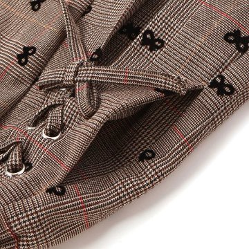 nexchic (ネクシック) 「チェック柄サイドレースアップギャザースカパン」(130-150cm) の画像