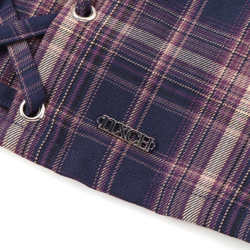 nexchic (ネクシック) 「チェック柄ビスチェ＋Tシャツセット」(110-150cm) の画像