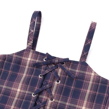 nexchic (ネクシック) 「チェック柄ビスチェ＋Tシャツセット」(110-150cm) の画像
