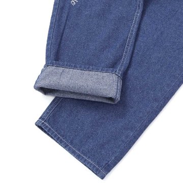 nexchic (ネクシック) 「ラインストーン＆リボンロゴ刺繍デニムストレートパンツ」(130-150cm) の画像